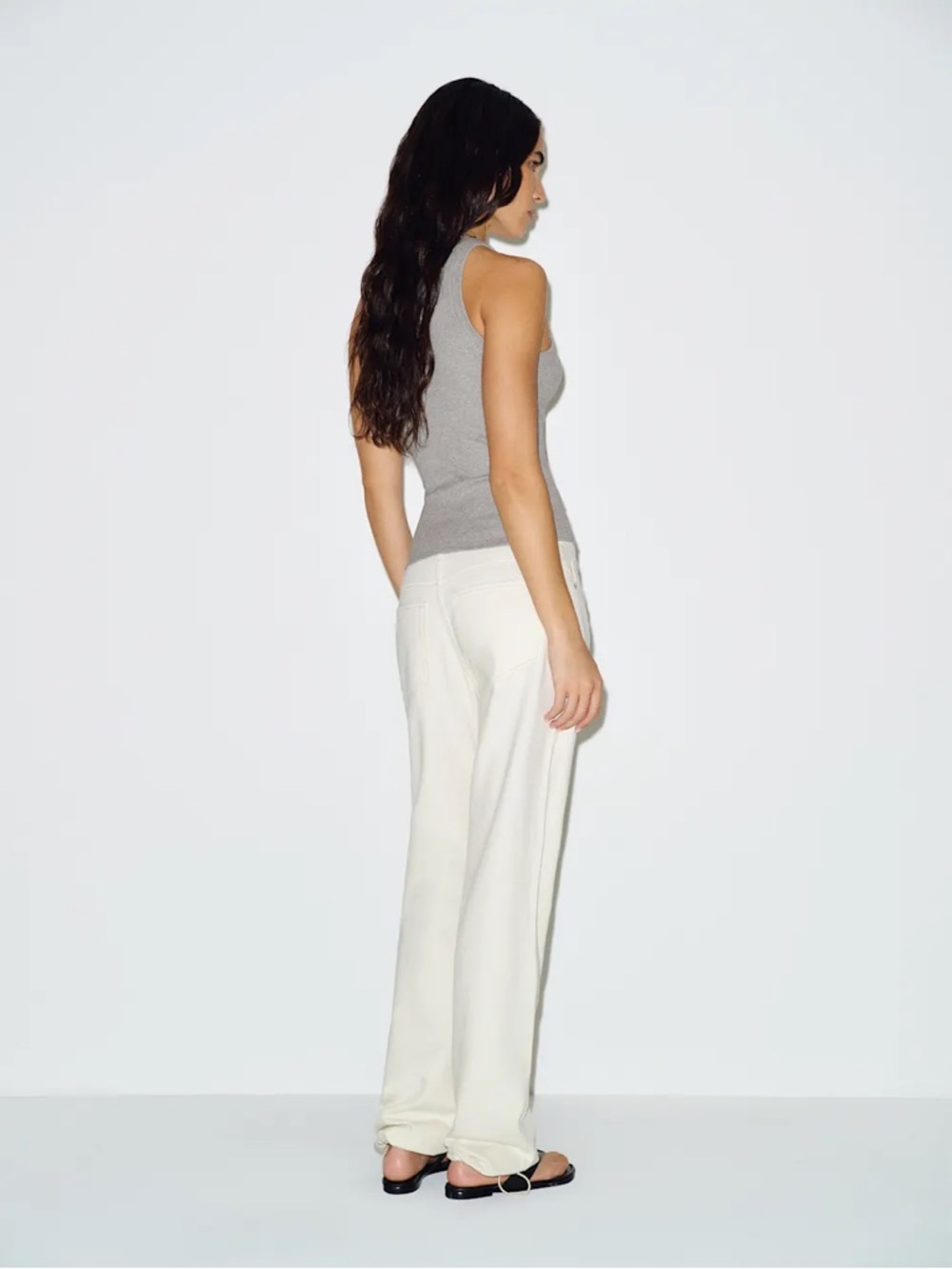 Reformation Light Grey Ribbed Halter Tank - Picture 4 of 4